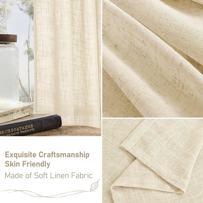 LAMIT Linen Curtains 63 inches Long - Image 5
