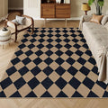 Lahome Colette Checkered Easy Jute Patio Rug, 6x9 Washable Indoor Outdoor Rug by Lahome