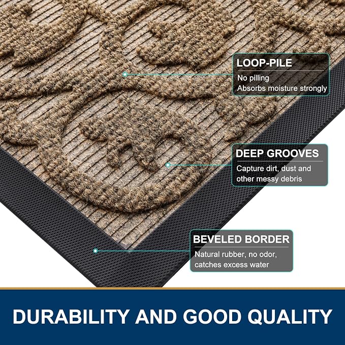Smiry Welcome Door Mat Outside Entrance, Heavy Duty Trap Dirt and Moisture Easy - Image 5