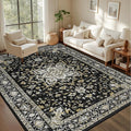 3x5 Area Rugs Living Room Rug: Washable Vintage Boho Medallion Rug No Slip by EXPEDIX