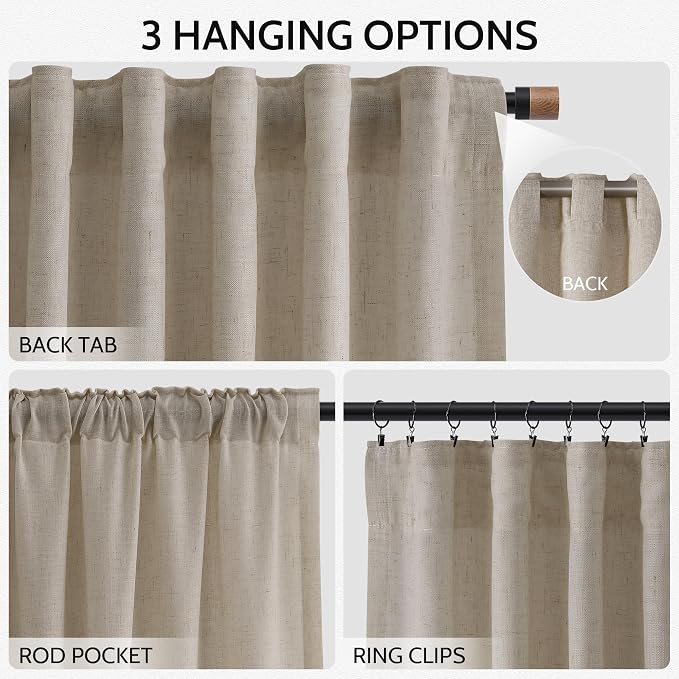 Nanspring Cobblestone Linen Curtains - Image 2