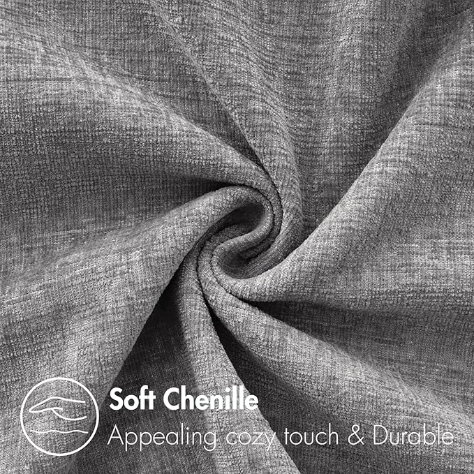 MIULEE Pack of 2 Couch Throw Pillow Covers 18x18 Inch Soft Dark Gray Chenille - Image 2