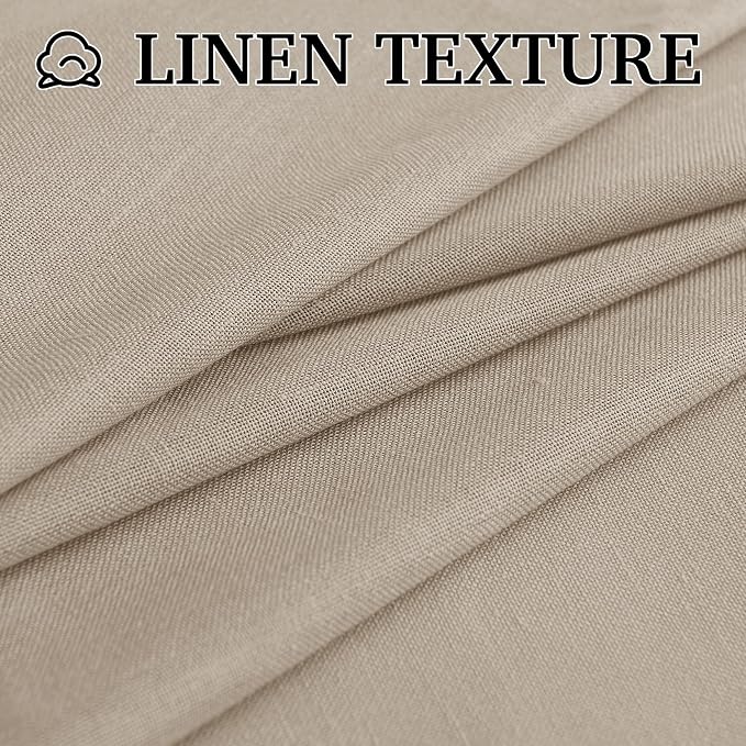 RYB HOME Semi Sheer Curtains 84 inches 2 Panels Set, Faux Linen Texture Light - Image 5