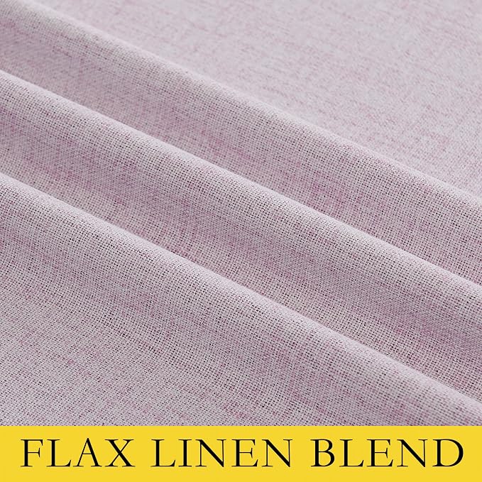 NICETOWN Pink Vintage Linen 100% Blackout Curtains - Image 8