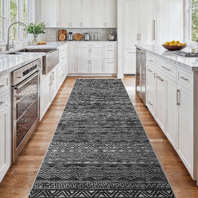 3x15 Washable Kitchen Runner Rug: Modern Moroccan Runners - Image 2