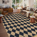 Lahome Colette Checkered Easy Jute Area Rug 8x10, Large Living Room Patio Rug by Lahome