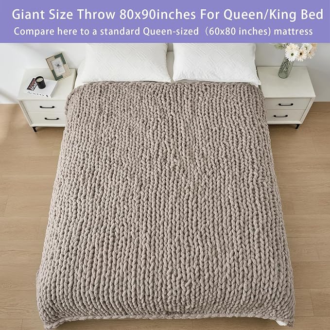 Bigacogo Chunky Knit Throw Blanket - Image 6