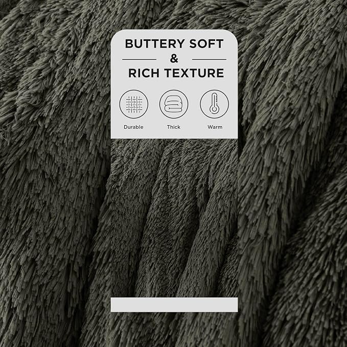 Bedsure GentleSoft Fluffy Olive Green Throw Blanket, Moss Green Decor Cozy Gifts - Image 2