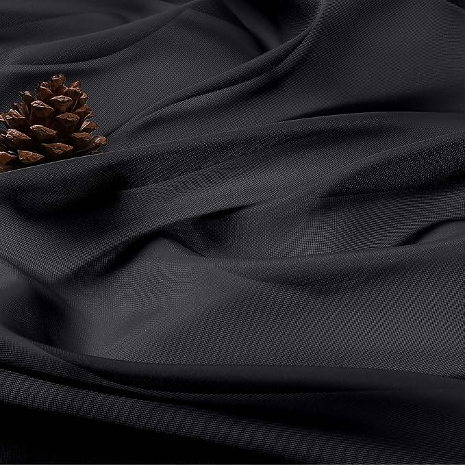 OVZME Black Bedroom Curtains 2 Panel Sets 90 Inch Length, 59 Inch Extra Wide - Image 5