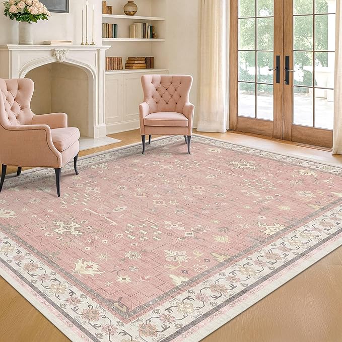 Blush Pink Girls Rugs for Bedroom - Image 3