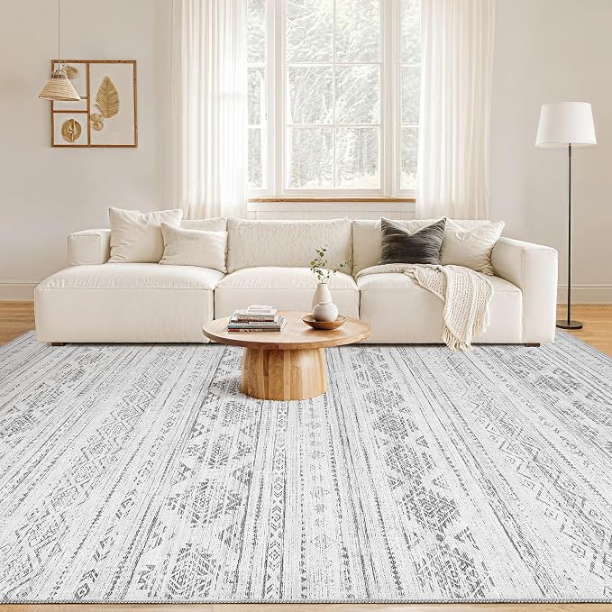 Nakagishi 5x7 Area Rugs Living Room: Washable Boho Large Neutral Soft Farmhouse - Image 5