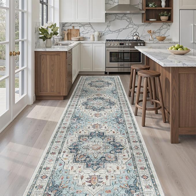 Madane Hallway Runner Rug 2'6''x10' Kitchen Runner, Non Slip Vintage Runners - Image 3