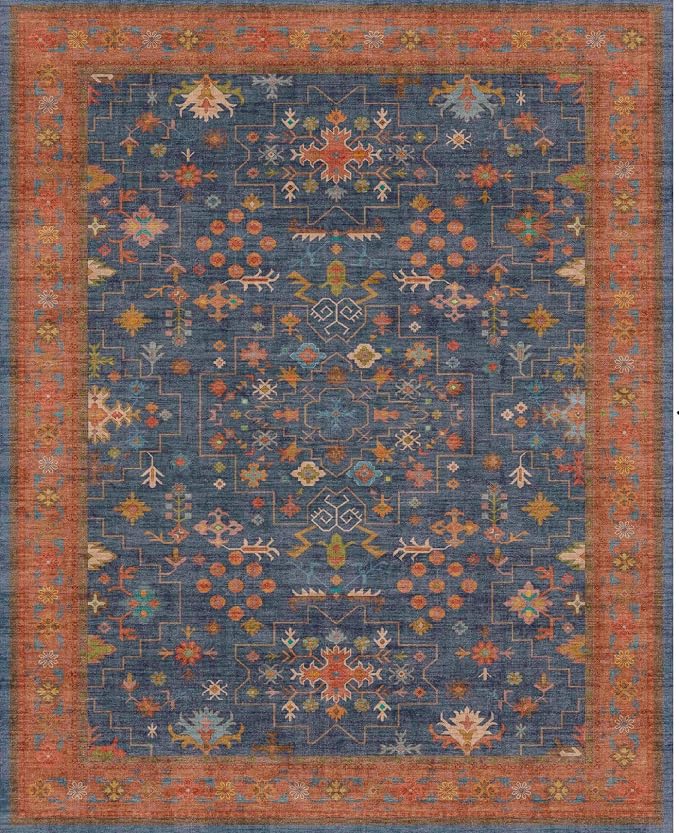 Navy Blue Washable 10 ft Long Runner - Image 8