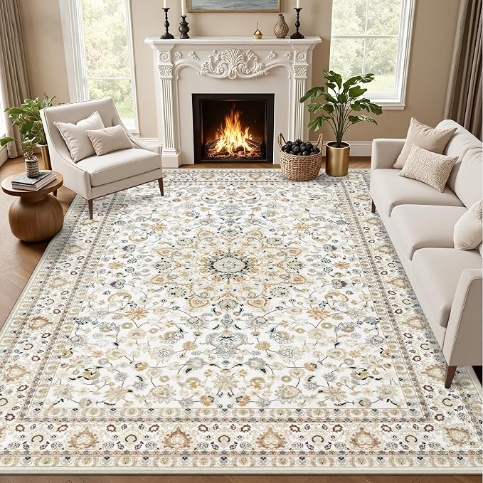 8x10 Area Rugs Living Room: Washable Vintage Rug by EXPEDIX