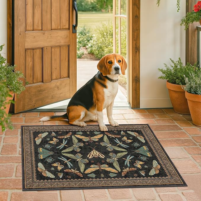 Small Black Entryway Rug - Image 8