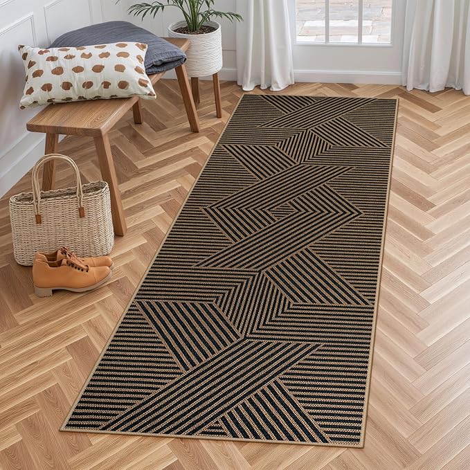 Lahome Enfys Modern Geometric Runner Rug, 2x6 Washable Rug Runners by Lahome