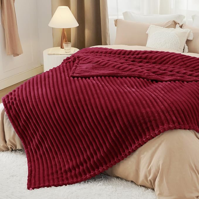 Bedsure GentleSoft Red California King Size Blanket - Image 5