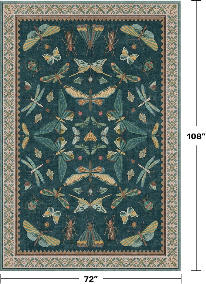 Hazo Haus Oriental Blue and Green Area Rugs - Image 2