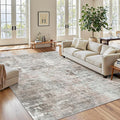Abstract Rug 5x7 Machine Washable Area Indoor Pink Grey Low Pile Non-Slip by Soalmost