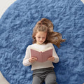 OLANLY Blue Round Rugs for Bedroom by OLANLY