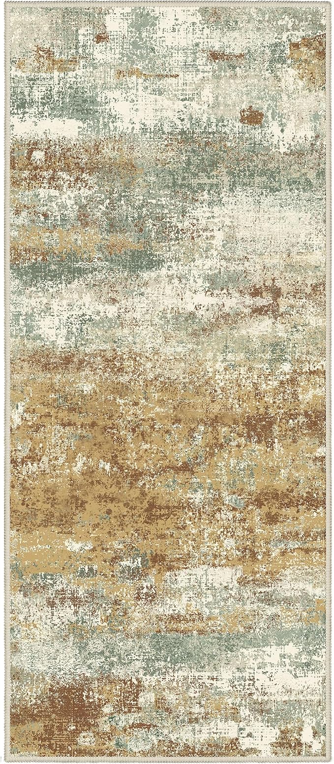 BEIMO Runner Rug for Hallway Kitchen, Soft Modern Abstract Throw Rugs, Low Pile - Image 4