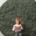 OLANLY Olive Green Round Rugs for Bedroom by OLANLY