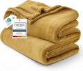 Bedsure GentleSoft Fleece Blankets King Size Gold Yellow by BEDSURE