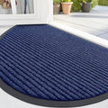 OLANLY Half Circle Front Door Mat 35x30, Waterproof Heavy-Duty Doormat | Blue by OLANLY