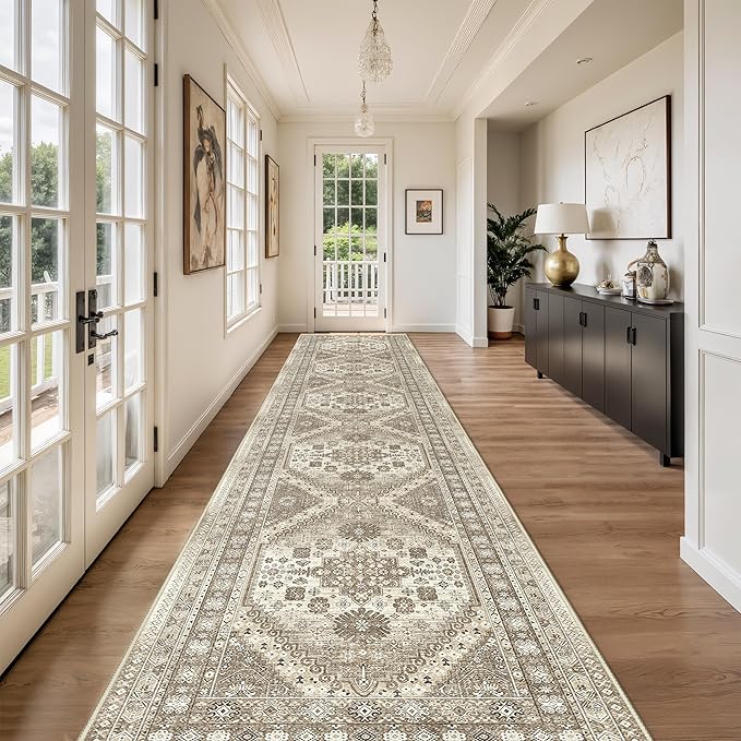 Washable Runner Rug 2.5x14, Non-Slip Long Kitchen Mats by Restydon