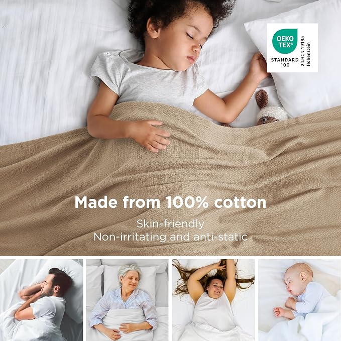 Bedsure GentleSoft 100% Cotton Blanket Queen Size - Image 2