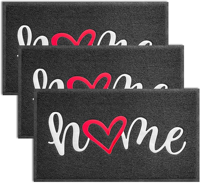 EARTHALL Door Mat 3-Pack Outside Inside Home Doormat 30"x17.5" Durable Floor by EARTHALL