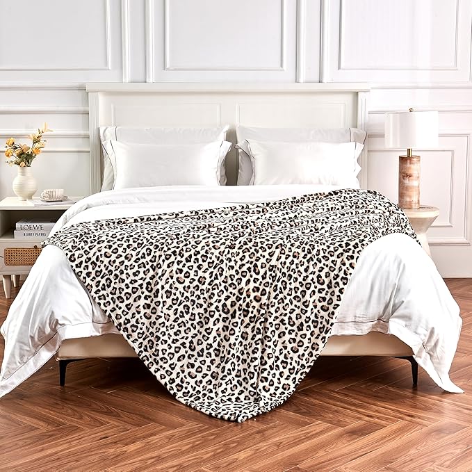 Edenleaf Leopard Print Blanket Fleece Throw - Image 5