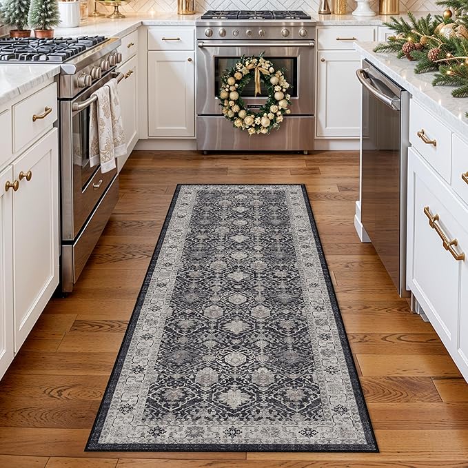 Hallway 2x5 Washable Runner Rug: Oriental Stain Resistant Kitchen Entryway Rugs - Image 2