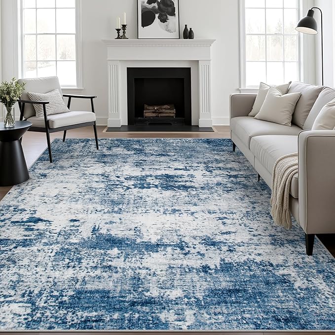 10x12 Area Rug Living Room Rug: Washable Modern Abstract Soft Thin Rug Indoor by FXRHLP