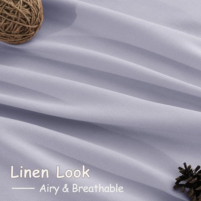 Nanspring Lavender Purple Linen Curtains 96 Inches Long - Image 4