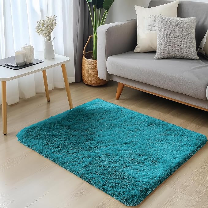 OLANLY 2x3 Machine Washable Small Bedside Rug, Soft Fluffy Shaggy Entryway - Image 3