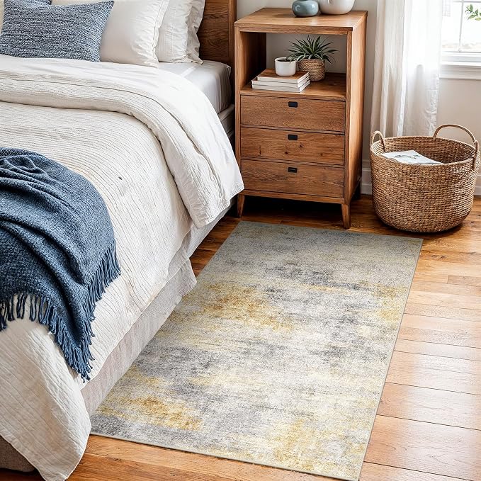 2x3 Washable Entryway Area Rug: Modern Abstract Small Runner Rug - Image 9