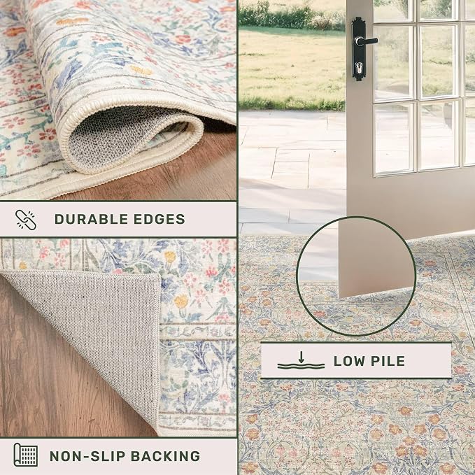 Hazo Haus Washable Dining Room Rugs, 7x9 Area Rug - Image 5