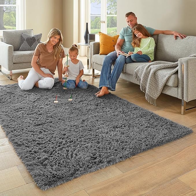 Ophanie Area Rugs for Bedroom Living Room, 4x6 Indoor Floor Gray Rug for Kids - Image 2