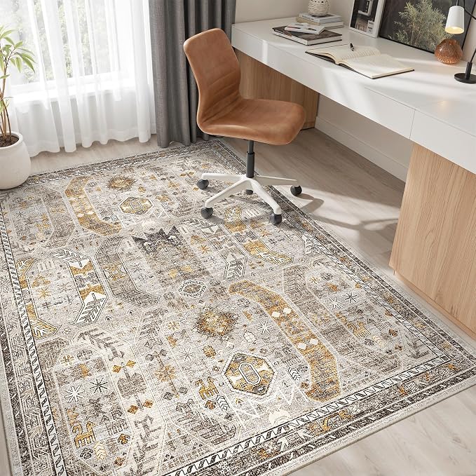 Madane 6x9 Area Rugs for Living Room, Stain Resistant Washable Rugs, Non-Slip - Image 4