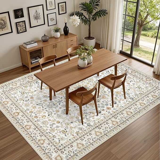 6x9 Area Rugs Living Room: Washable Vintage Rug - Image 5