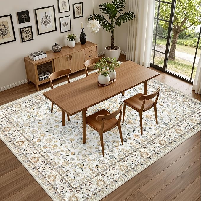 5x7 Area Rugs Living Room Rug: Washable Vintage Boho Rug No Slip Stain - Image 5