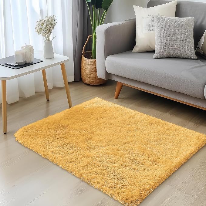OLANLY 2x3 Machine Washable Small Bedside Rug, Soft Fluffy Shaggy Entryway - Image 3