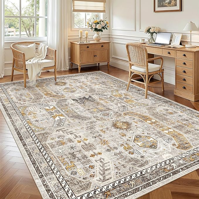Madane 5x7 Area Rugs for Living Room, Stain Resistant Washable Rugs, Non-Slip - Image 4