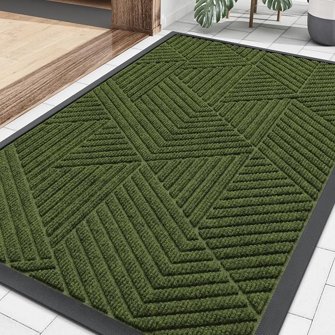 Smiry Front Door Mat Outside Entrance, Heavy Duty Sturdy Natural Rubber Doormat by Smiry