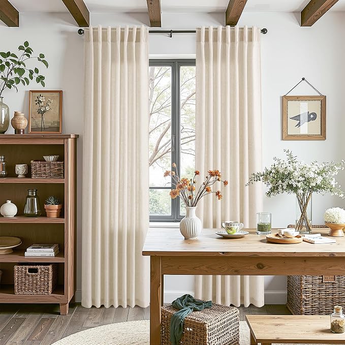 Nanspring Linen Curtains 84 Inch Length 2 Panels Set - Image 7
