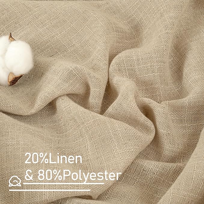 LAMIT Brown Linen Curtains 84 inches - Image 2