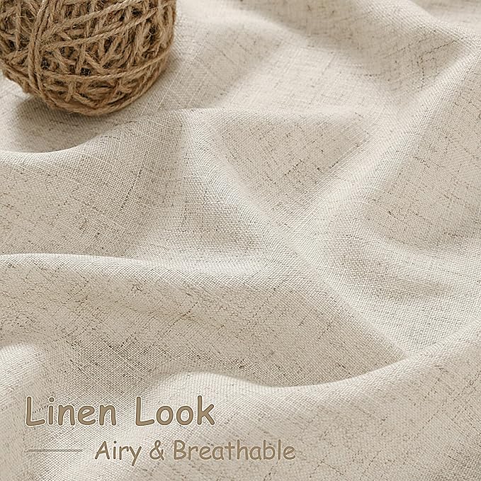 Boho Linen Curtains for Living Room 94 Inches Long Light Filtering Semi Sheer - Image 4