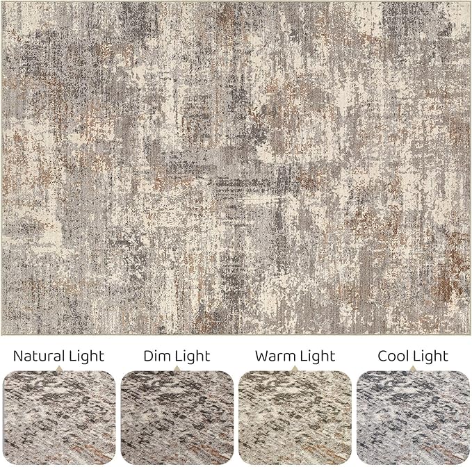 LOONGRUG 12x18 Area Rug Washable Large Neutral Modern Living Room Rugs | - Image 9