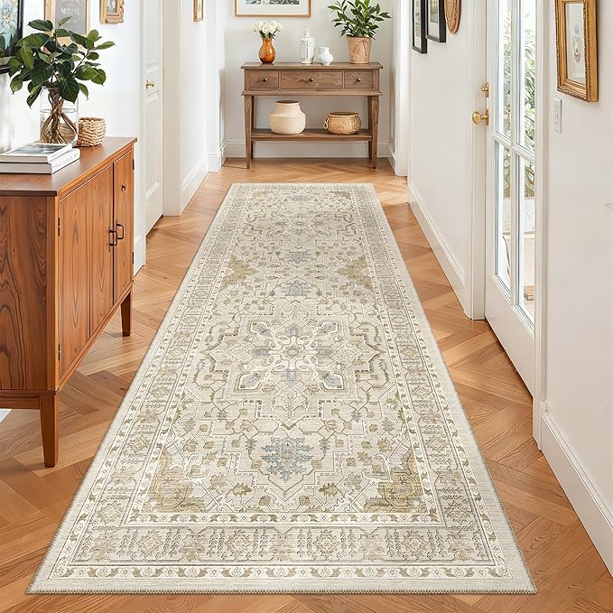 Madane Hallway Runner 3x8, Kitchen Rugs Washable Entryway Rug 8ft Vintage - Image 2